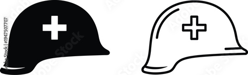 Medical helmet icons Vector
