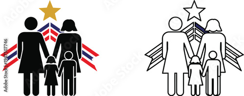 Family love silhouettes Vector