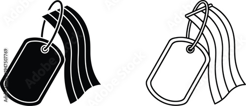 Dog tags identification military Vector