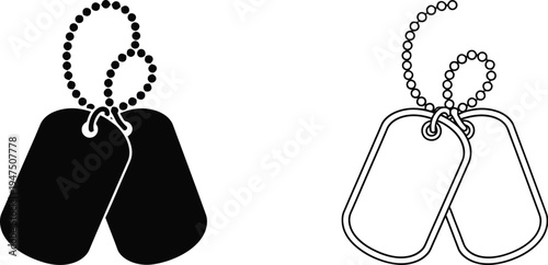 Dog tags military identification Vector