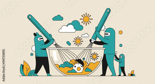 People washing a soccer ball.