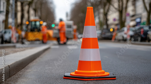Wallpaper Mural Orange traffic cone road safety cone close up reflective cone street construction barrier Torontodigital.ca