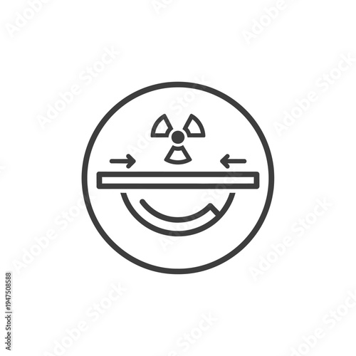 Radioactive material crossing sign icon.