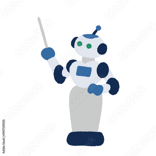 何かを支持するAI 人工知能のイラスト