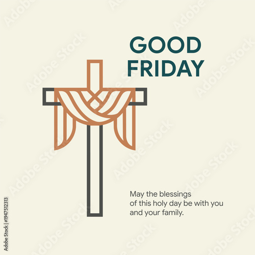 Red Cross Good Friday Blessings Design