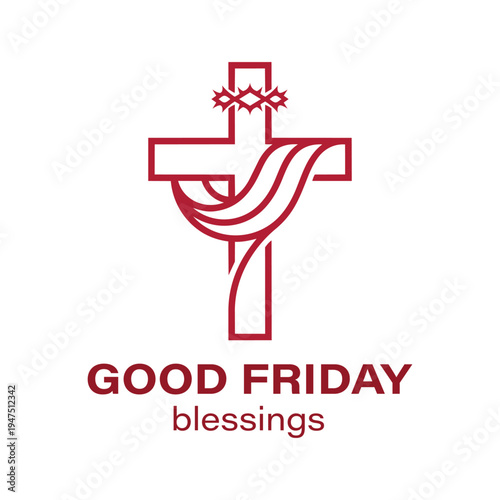 Red Cross Good Friday Blessings Design