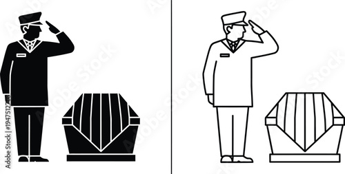 Doorman and butler saluting Vector