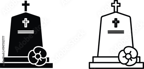 Tombstones and flowers Vector