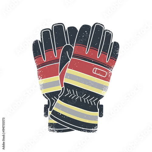 Firefighter Gloves Illustration