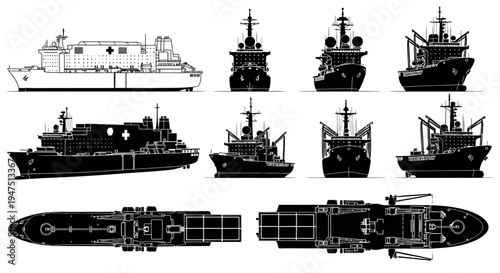Naval Auxiliary and Hospital Ship Illustration