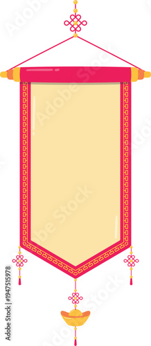 Decorative Chinese Hanging Scroll Banner Design