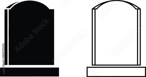Headstones grave monuments Vector