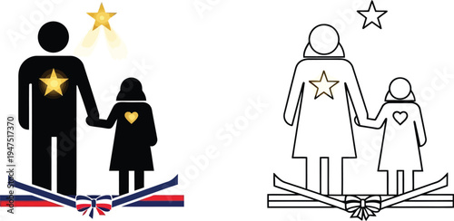 Family unity stars hope Vector