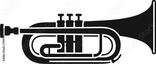Black trumpet illustration Vector