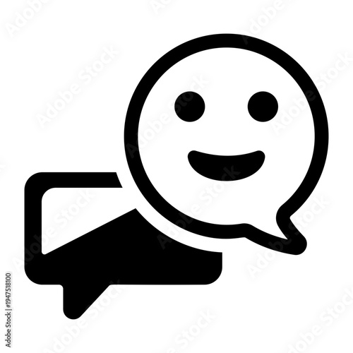 A solid style icon depicting feedback