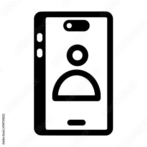 A glyph icon of user contact