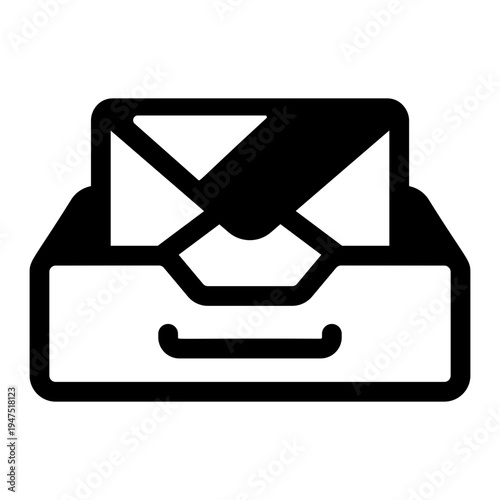 A filled style icon showing email archive