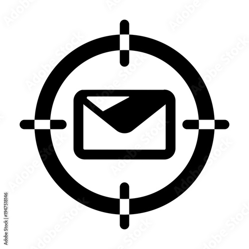 A filled style icon showing email target