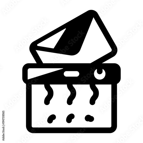 A solid style icon depicting junk mail
