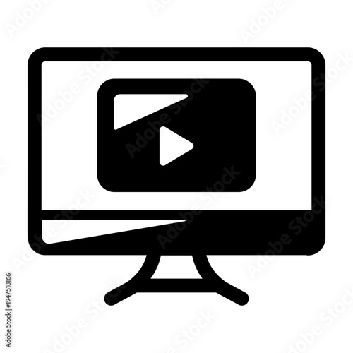 A glyph icon of stream