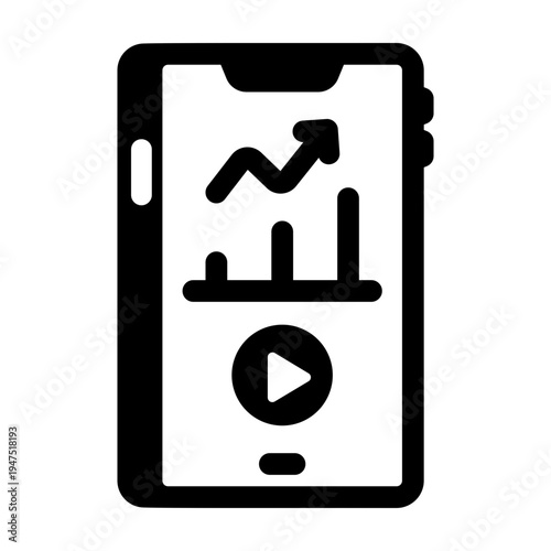 A glyph icon of stream analytics