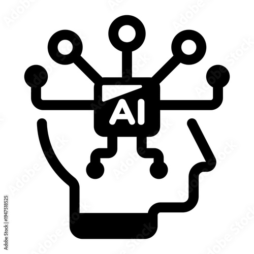 Glyph style icon of ai model training