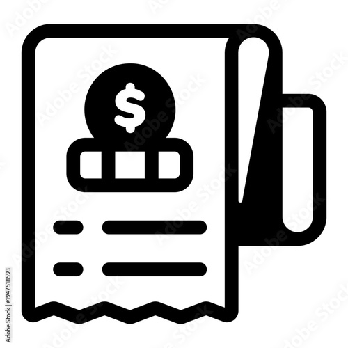 Filled style icon showing an expense claim