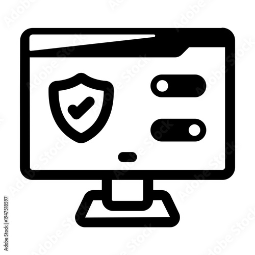 A solid style icon of an access control panel