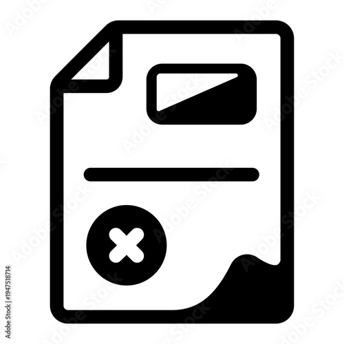 Glyph icon depicting a resignation letter