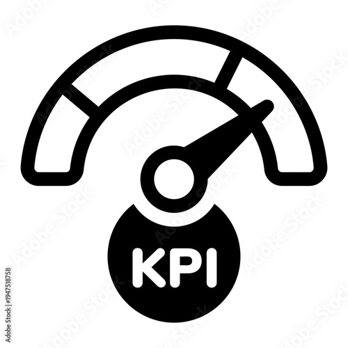 A solid style icon of a kpi report