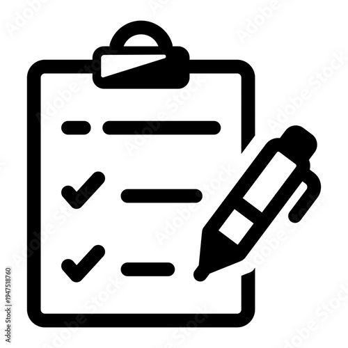 Filled style icon showing a summary document