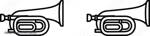 Trumpet illustration pair Vector