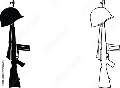 Soldiers facing peace war Vector