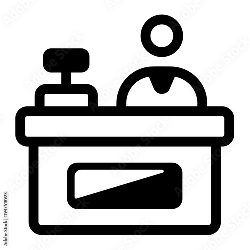 A filled style icon showing cash counter