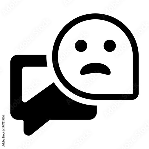 A glyph icon of bad review