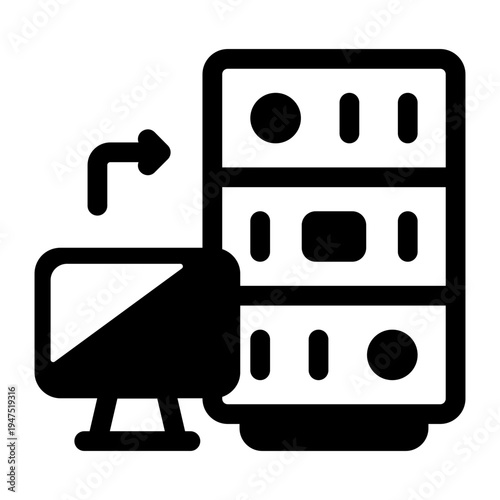 Filled style icon showing ftp transfer