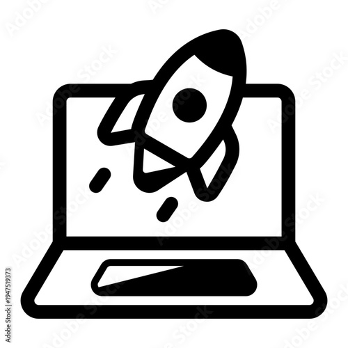 Glyph icon depicting deployment process