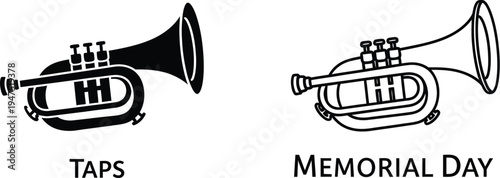 Taps memorial day trumpet Vector