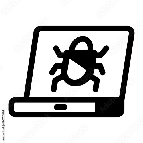 Filled style icon showing a bug