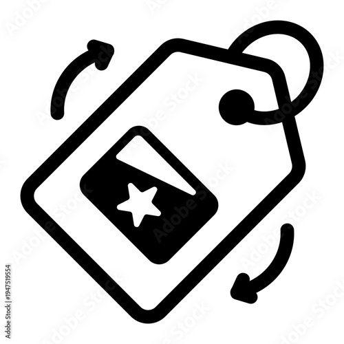 A solid style icon of a rebranding process