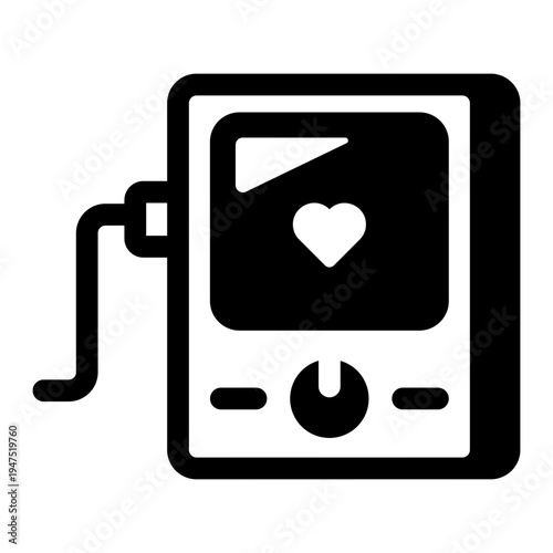 A solid style icon of a bp machine