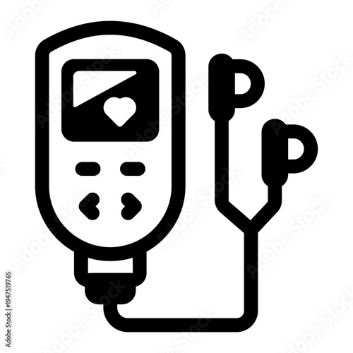 Glyph icon depicting a doppler monitor