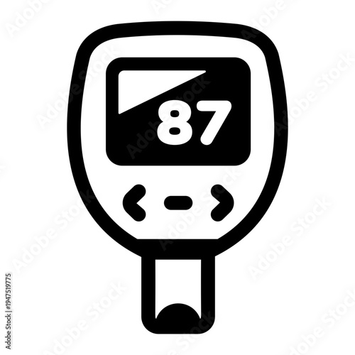 Glyph icon depicting a glucometer