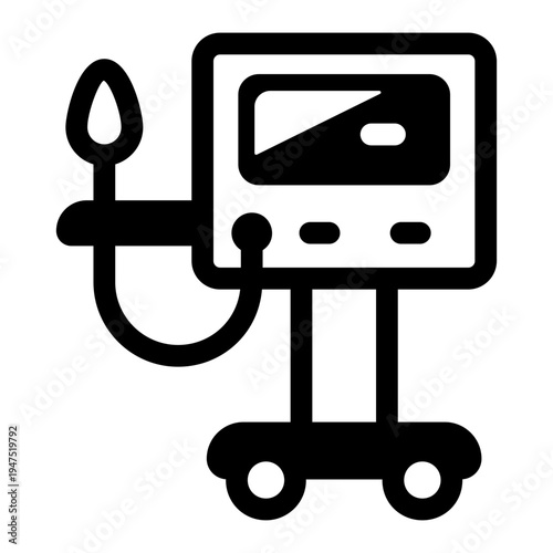 Glyph icon depicting a ventilator