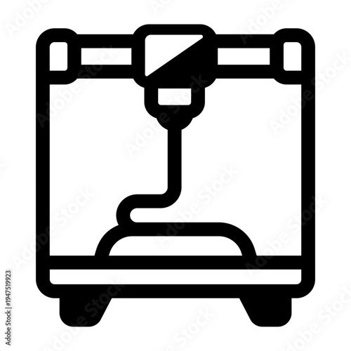 Glyph icon depicting a 3d printer