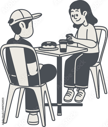 Friends relaxing together during coffee break at cafe