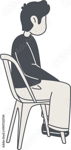 Man sitting alone enjoying peaceful coffee moment