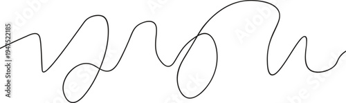 Swoosh Underline Stroke Vector Set – Thin Wavy Curves and Curly Continuous One Line Swash Elements