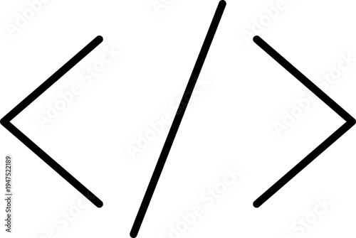 Coding and Web Development Icon Isolated on White Background