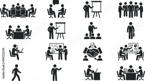 Business suit icon silhouette, formal office clothing tie corporate professional uniform symbol vector illustration